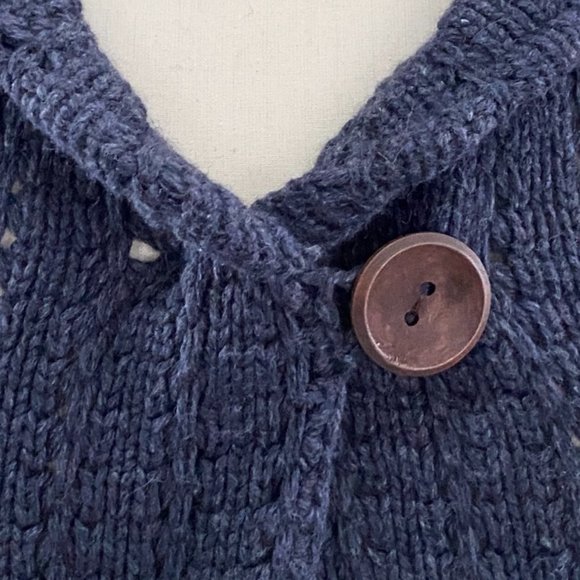 Twiggy Lambswool Pointelle Knit Cardigan Blue Coastal Cottagecore Quiet Luxury-S - Picture 4 of 16